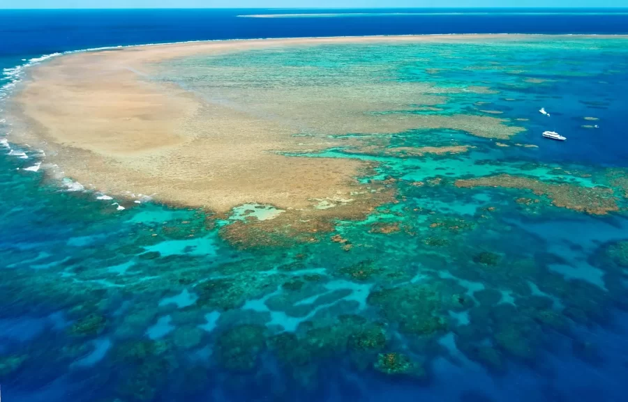 An+aerial+view+of+the+Great+Barrier+Reef.